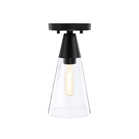 Designers Fountain Norro 5.5in 1-Light Matte Black Modern Flush Mount Light D290M-5FM-MB